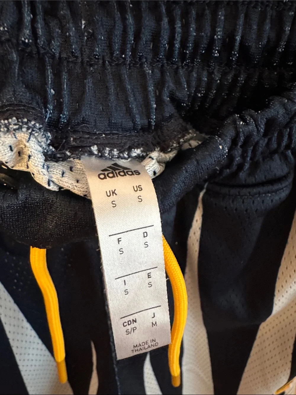 adidas Men’s Navy, White & Yellow Athletic Mesh Shorts